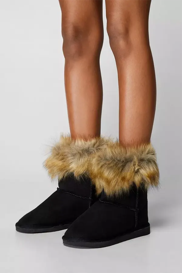 Faux Fur Mini Ankle Boots